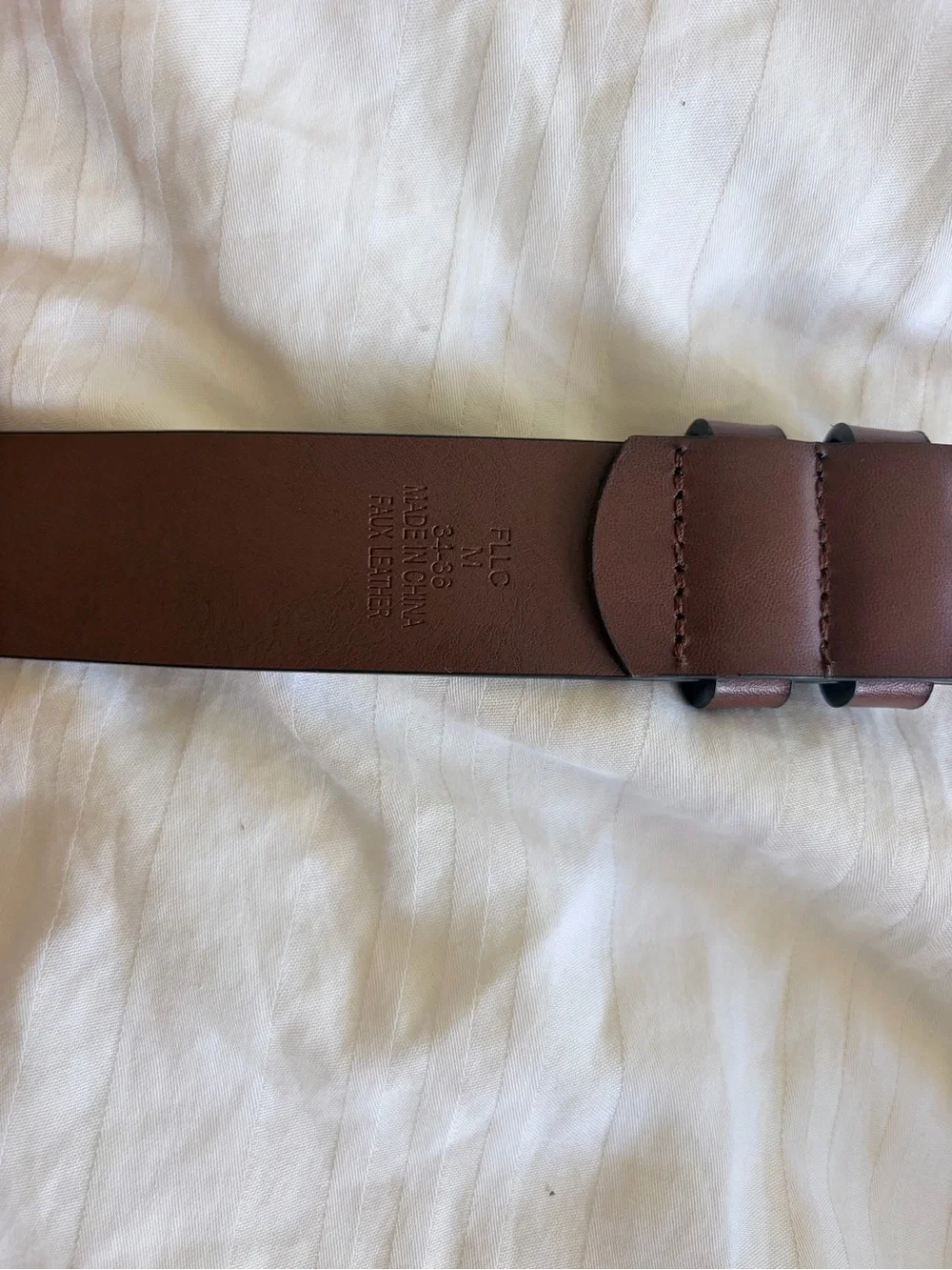 Brown faux leather belt